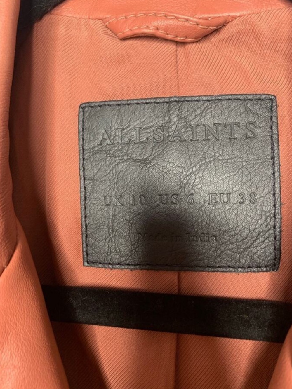Allsaints Designer Women's Leather Moto Jacket - Unique Rose Color 🥀 - Picture 3 of 9